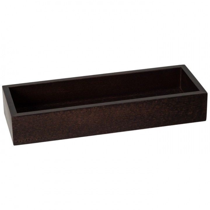 Tabuleiro Madeira Baixo 25cm Wooden Castanho Escuro