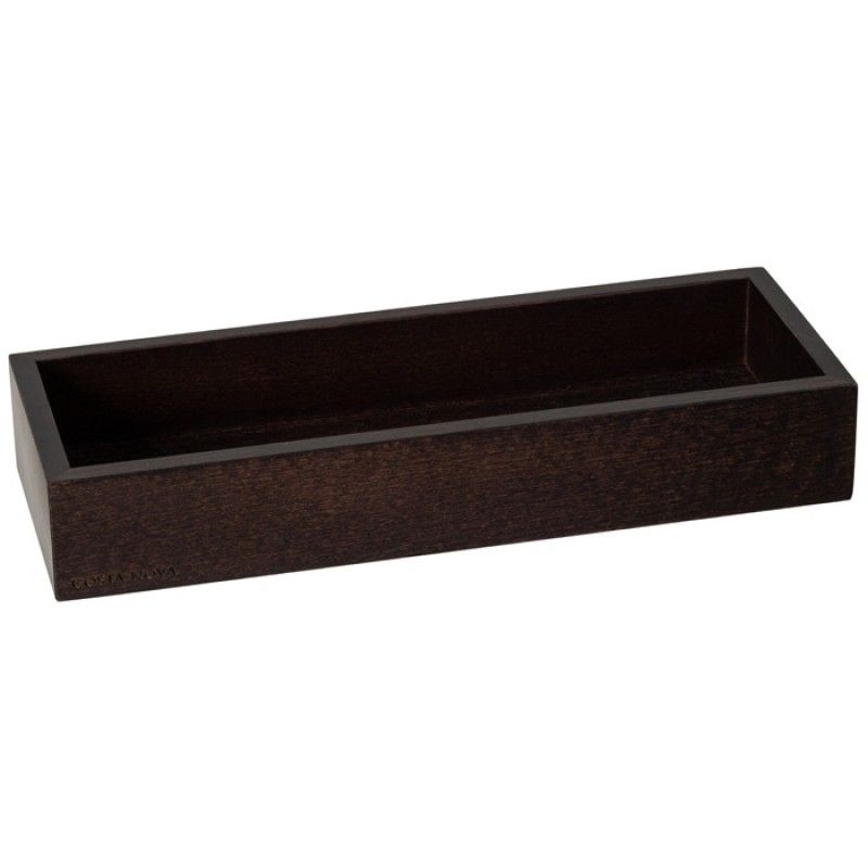 Tabuleiro Madeira Baixo 25cm Wooden Castanho Escuro