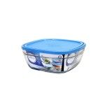 Caixa Quad C/Tampa Azul 23x9cm 3l Freshbox