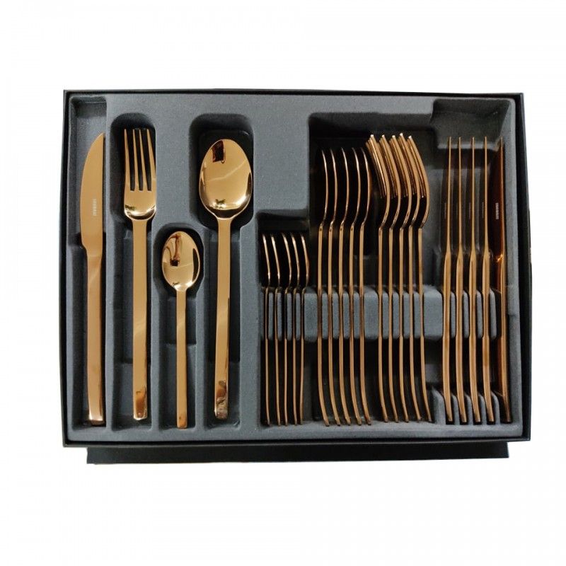 24-piece cutlery set with case Gemini PVD copper