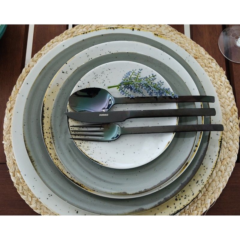 24-piece cutlery set with case Gemini PVD black