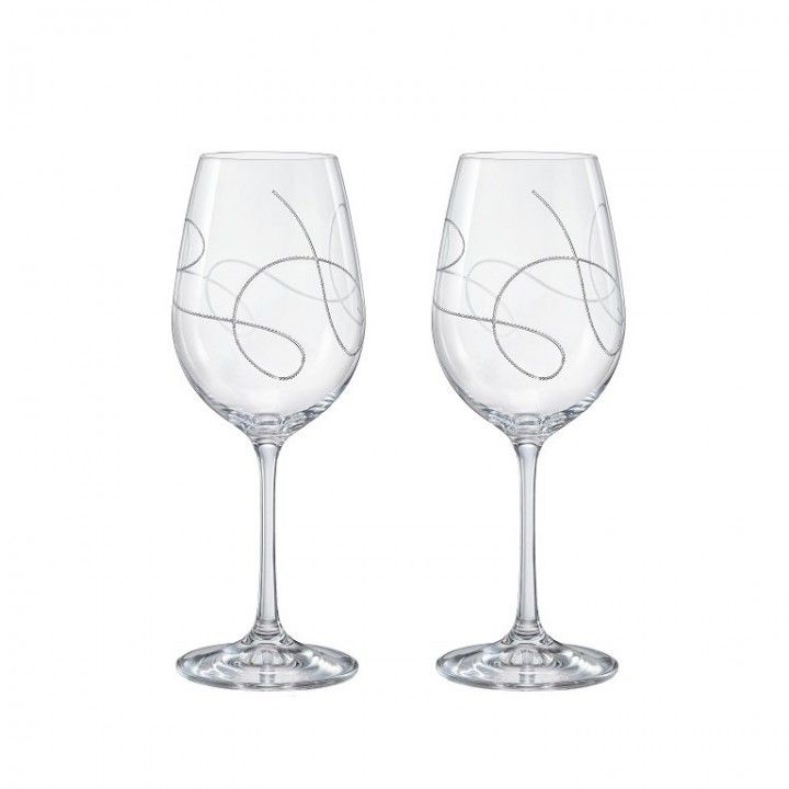 SET OF 2 GLASSES 35CL STRING SILVER 40279