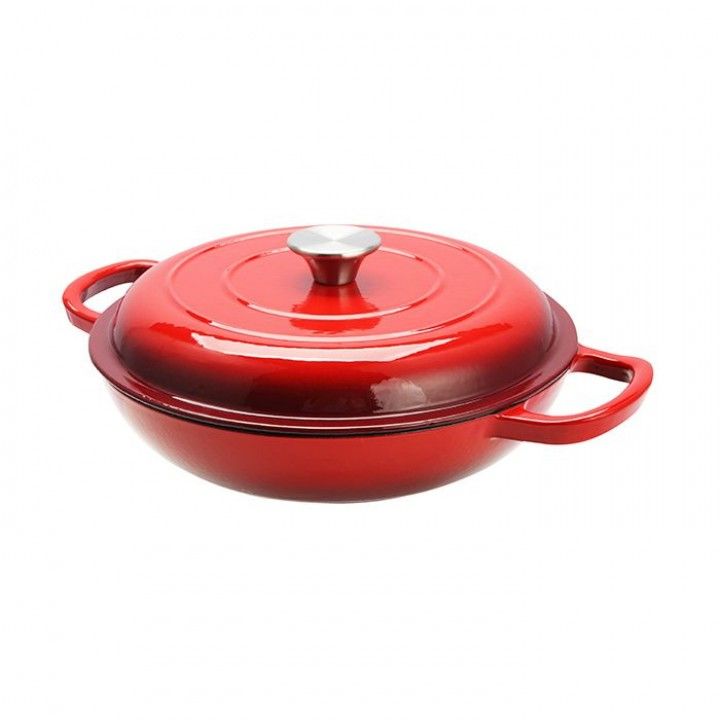 Caarola Baixa Ferro Fundido 27cm 3.5L Vermelha