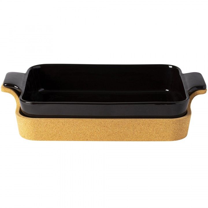 Assadeira Rect C/Asas Base Cortica 39cm Pt Ensemble