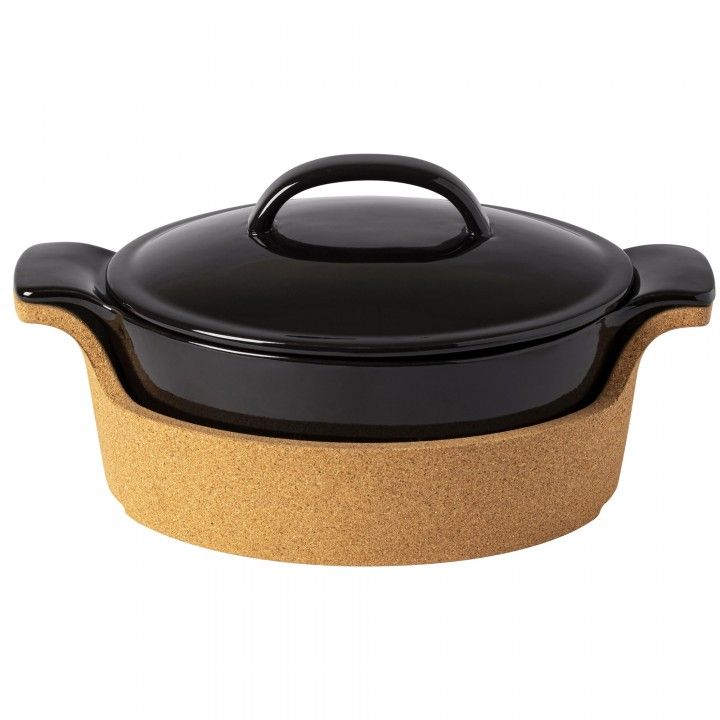 Terrina Oval C/T Base Cortica 30cm Pt Ensemble