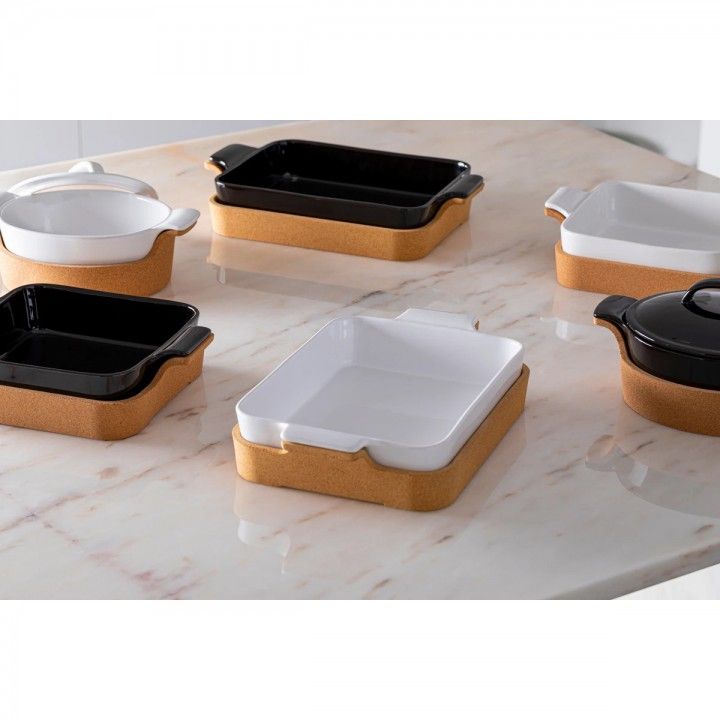Assadeira Quad C/Asas Base Cortica 32cm Pt Ensemble