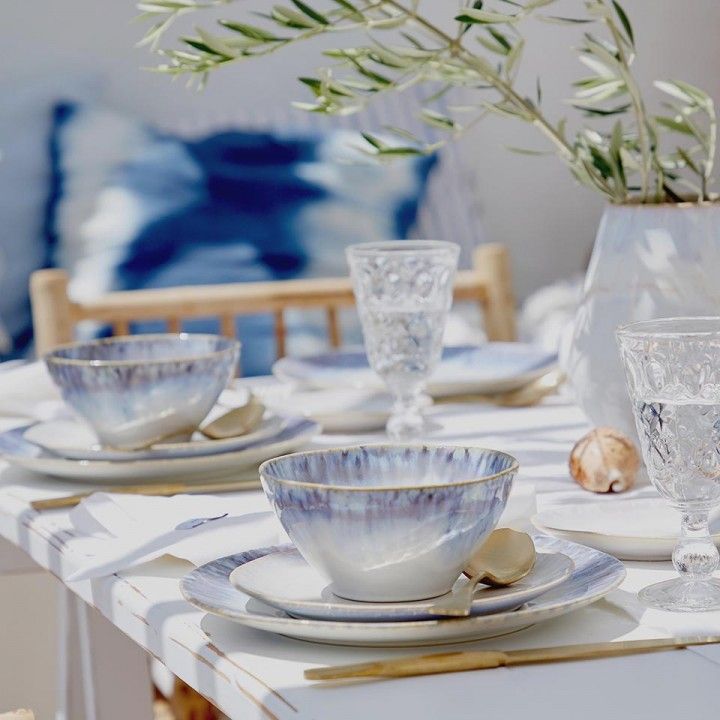 Taca Sopa/Cereais Oval 16cm Brisa Ria Azul