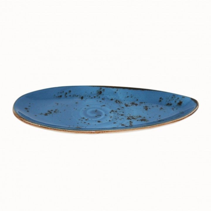 Irregular oval plate 25cm Ocean Mist