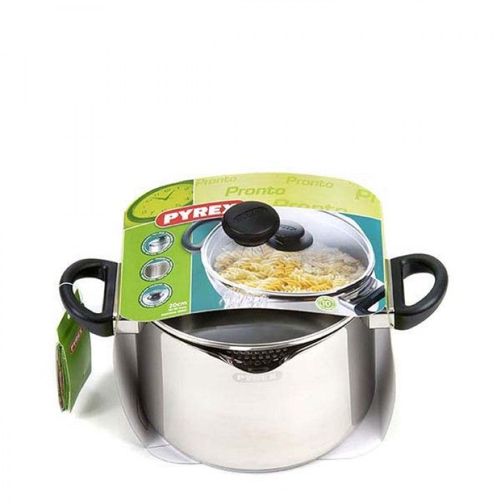 Panela Inox 20cm com escorredor de gua