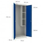 Armario Metalico Duplo Para Produto Limpeza 70x45x182cm Azul