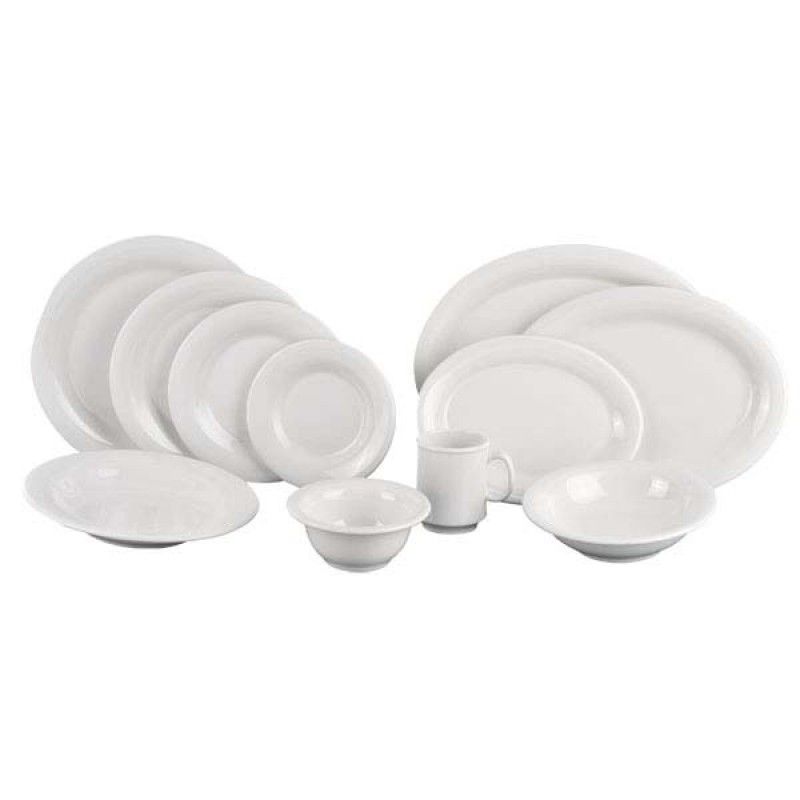 Prato Redondo Sobremesa 19cm Melamina Branco