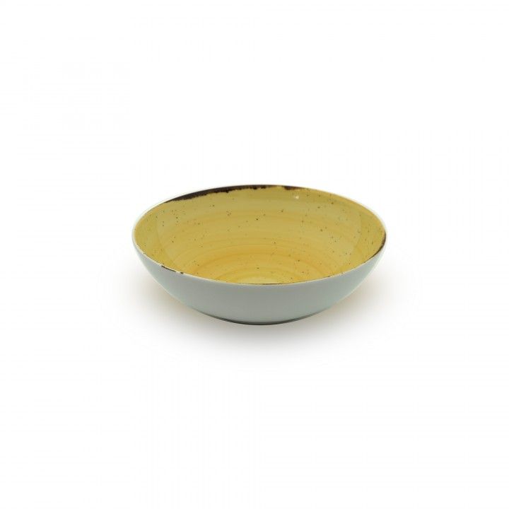 Prato Fundo Coupe 18cm Rustico Amarelo In