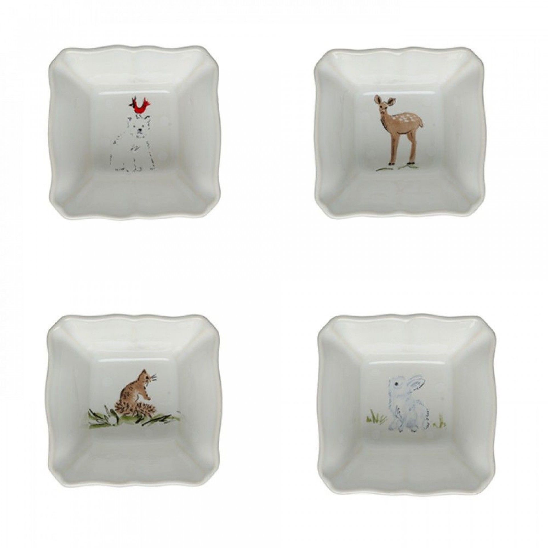 Conj. 4 Ramekins Quad 10cm Deer Friends Br