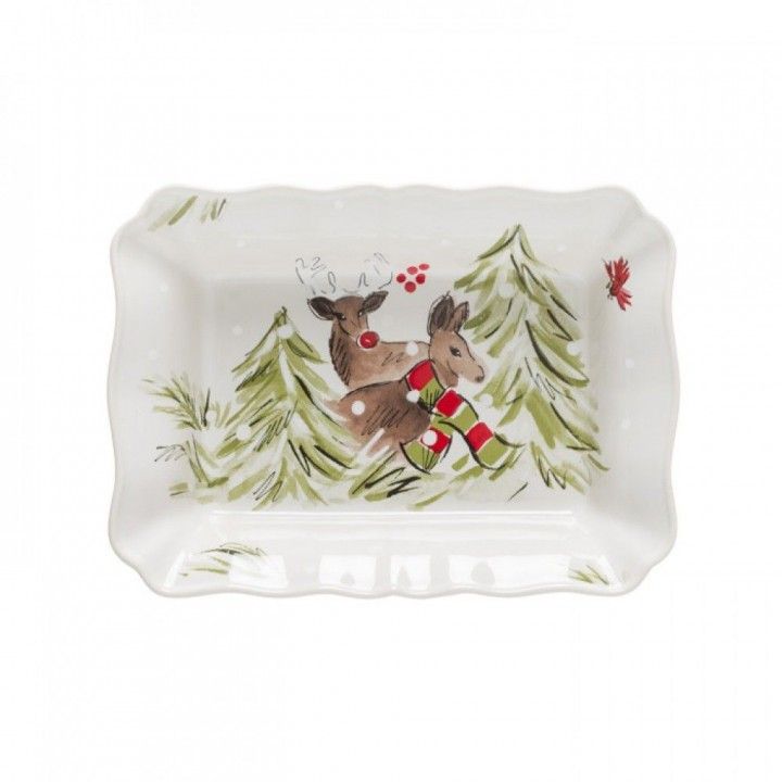 Assadeira Rect Media 30x22cm Deer Friends Br