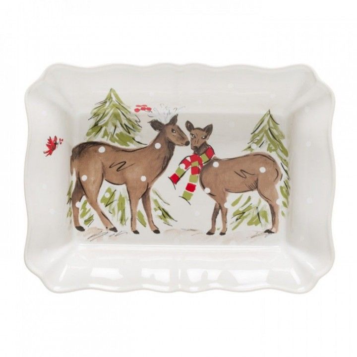 Assadeira Rect Grande 36x26cm Deer Friends Br