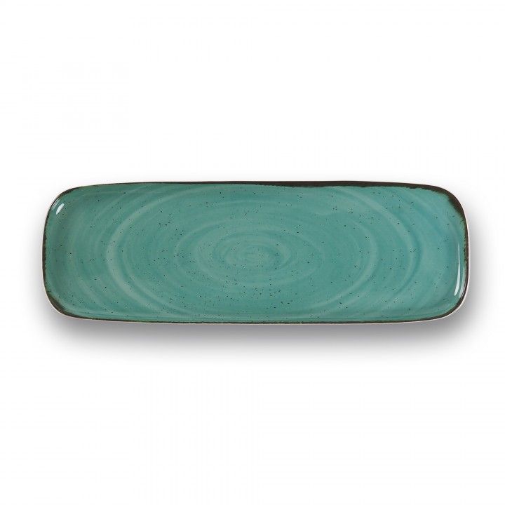 Prato Rectangular 37x13cm Rustico Verde In Prato Rectangular 37x13cm Rustico Verde In