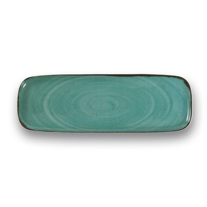 Prato Rectangular 37x13cm Rustico Verde In