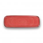 Prato Rectangular 37x13cm Rustico Vermelho In