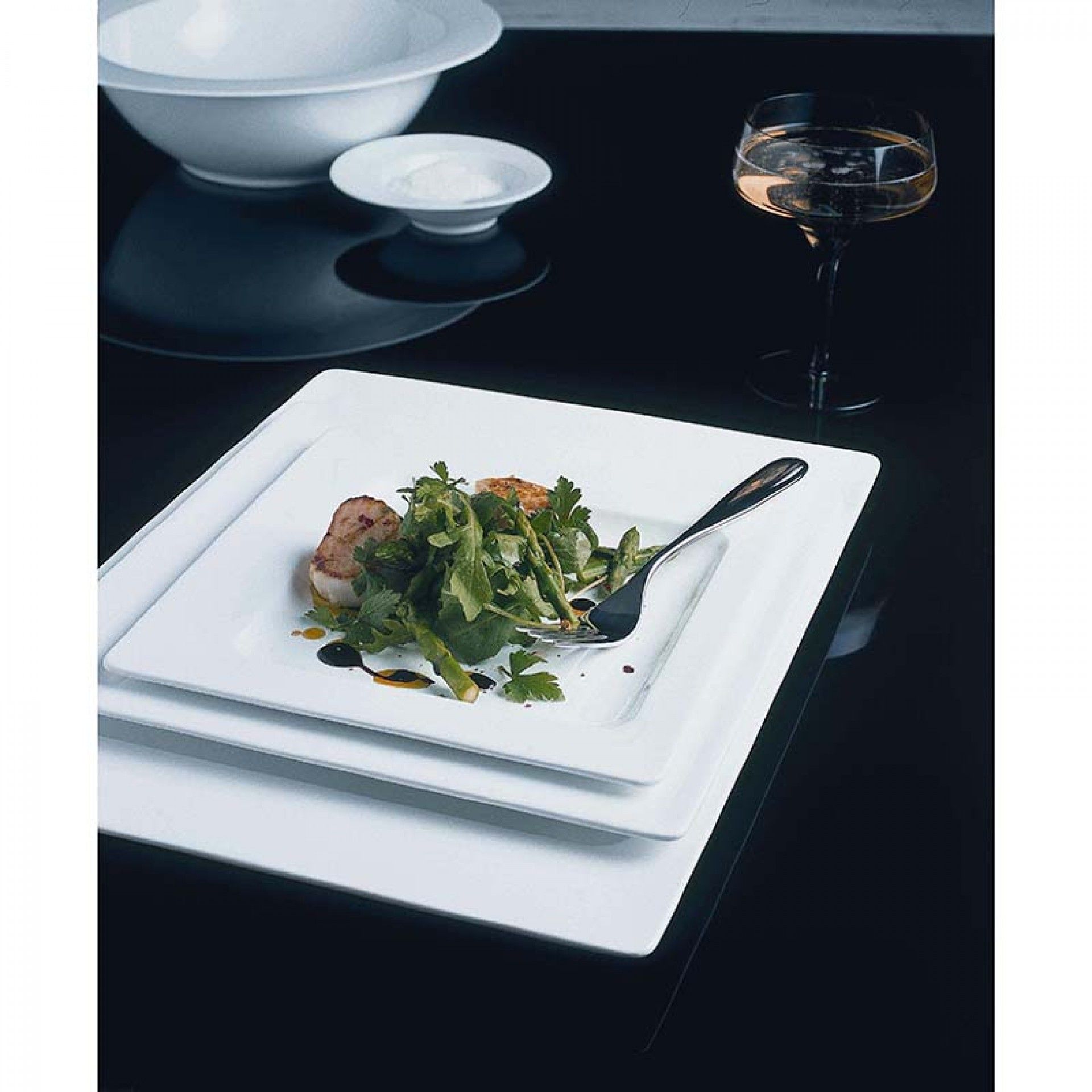 Prato Quadrado 26cm Ecl. Branco