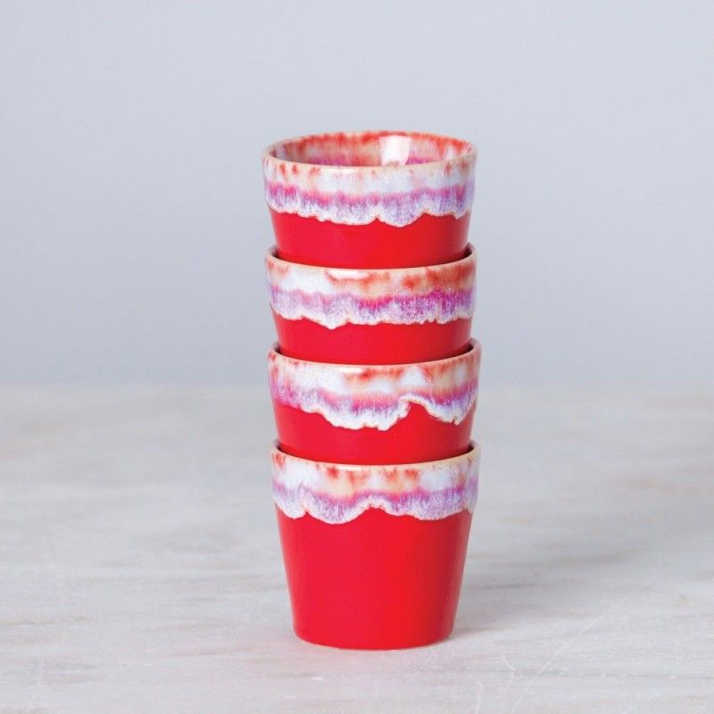 Conjunto 6 Copo  Cafe 6cl Grespresso Vermelho