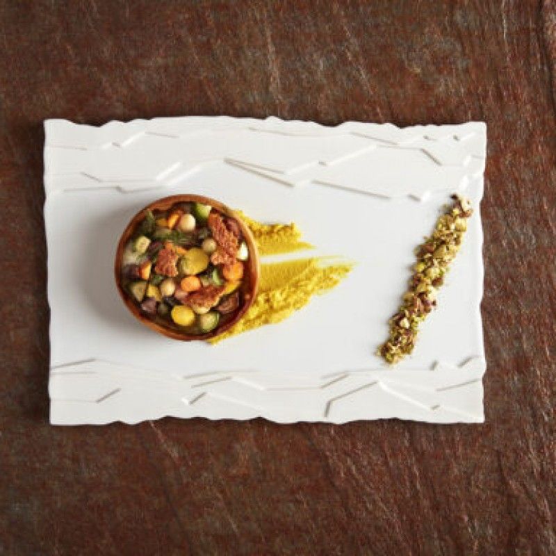 Prato Retangular 26x18cm Terra