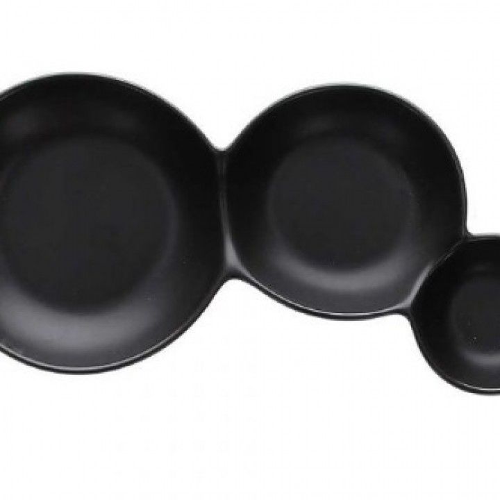 Prato 3comp 24x11cm Preto Lets Party