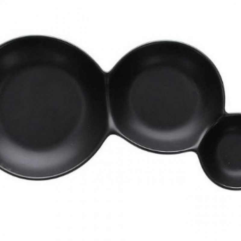 Prato 3comp 24x11cm Preto Lets Party