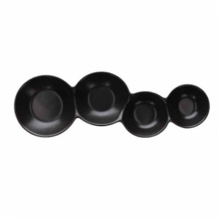 Prato 4 Comp 28x9cm Preto Lets Party