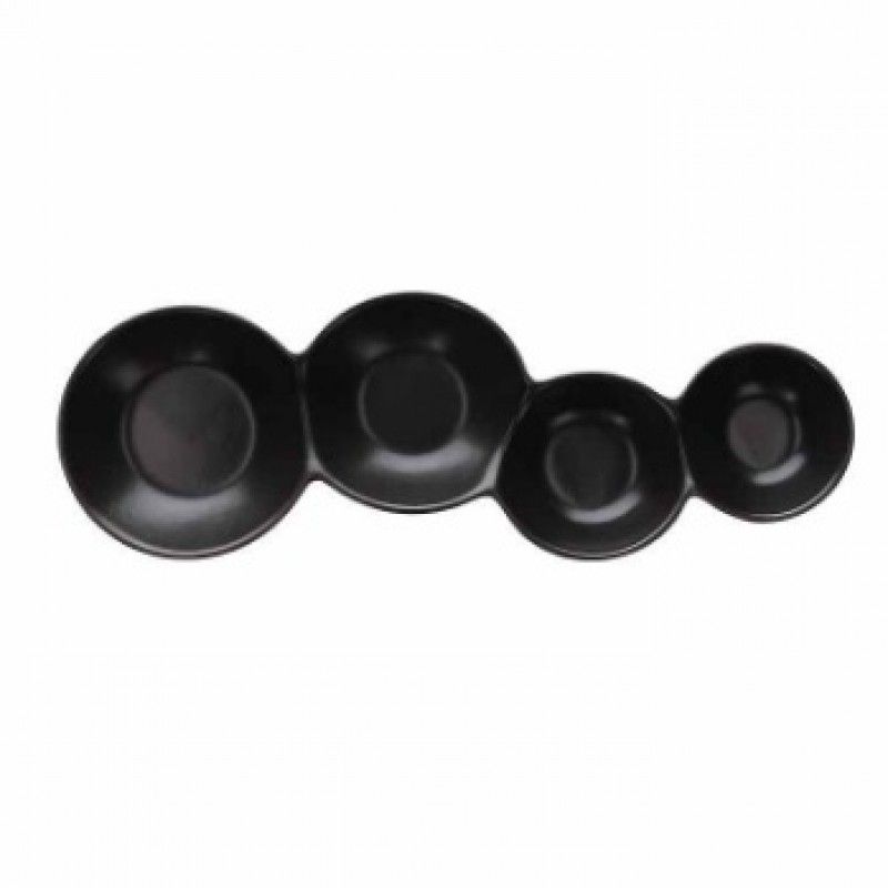 Prato 4 Comp 28x9cm Preto Lets Party