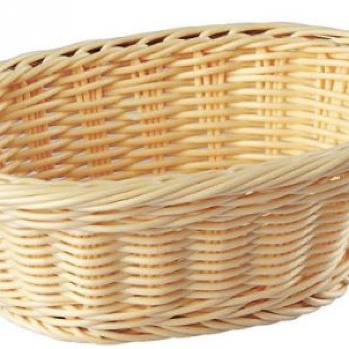 Cesto Oval rattan 19x14x8 bege C04002