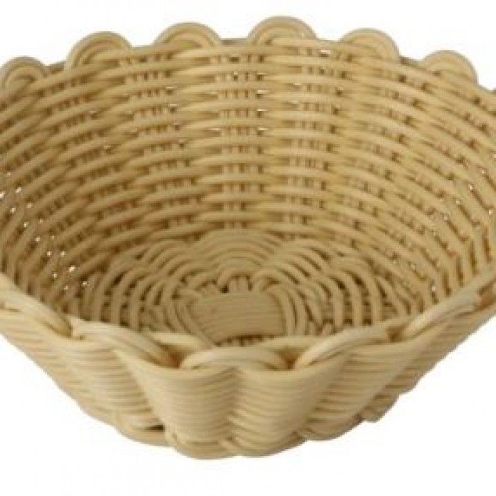 Round rattan basket 20cm beige C06010