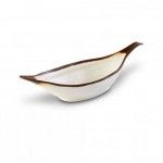 Taca Folha 42x14cm Beje Crocker 84581