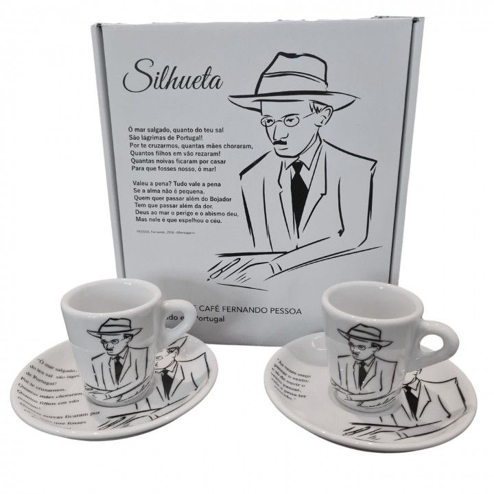 Gift box with pair of coffee cups Fernando Pessoa
