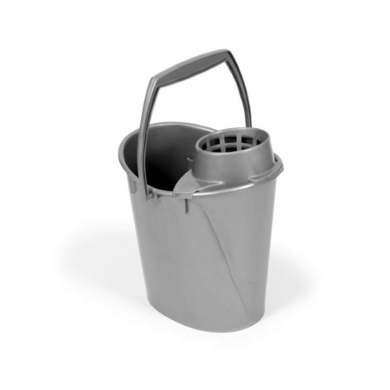 Balde E.S Oval C/Esc.Esfregona Cinza 490b