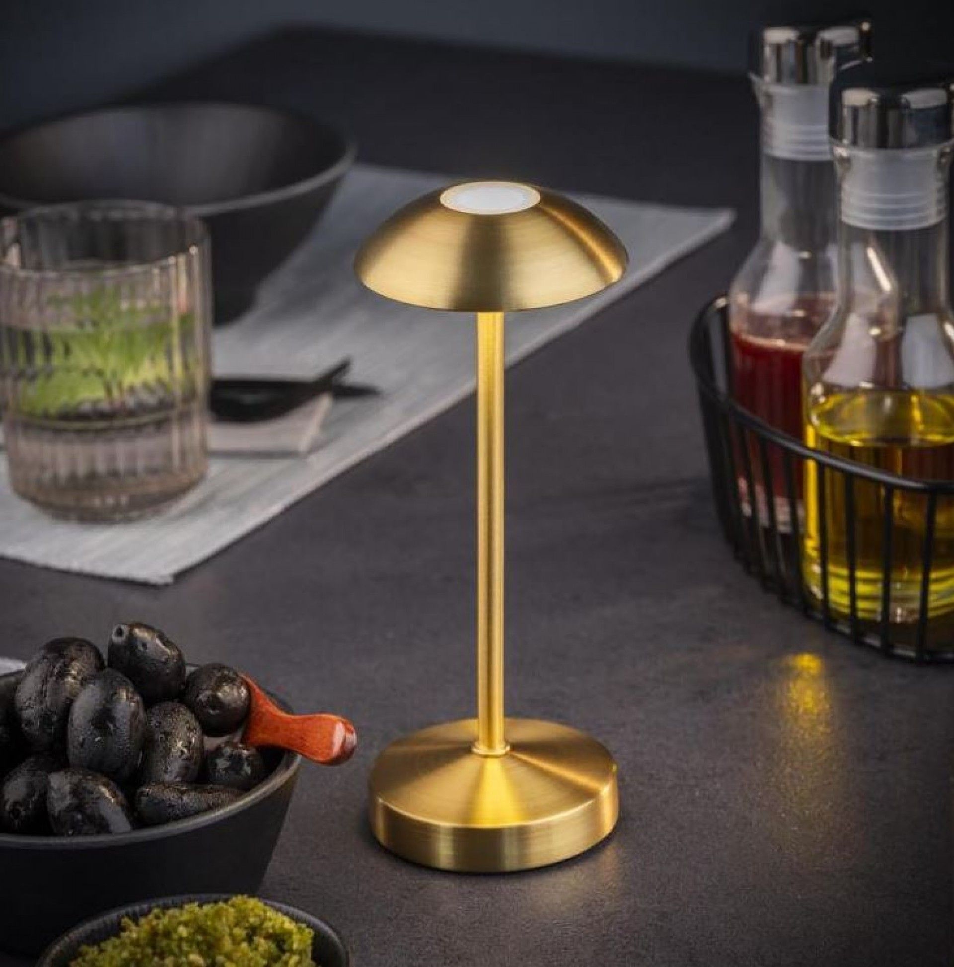 Candeeiro De Mesa Dourado Alva 17037