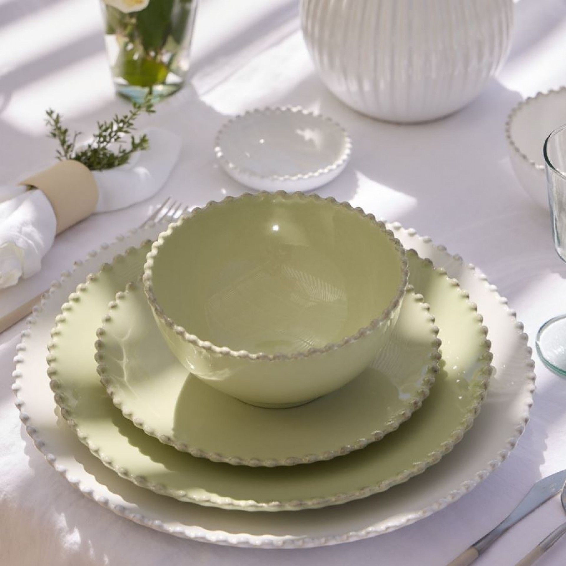 Prato Sobremesa 22cm Pearl Verde