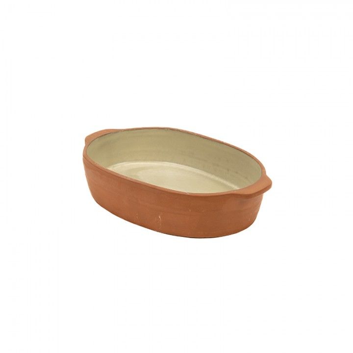 Assadeira Oval Pequena Terra Creme