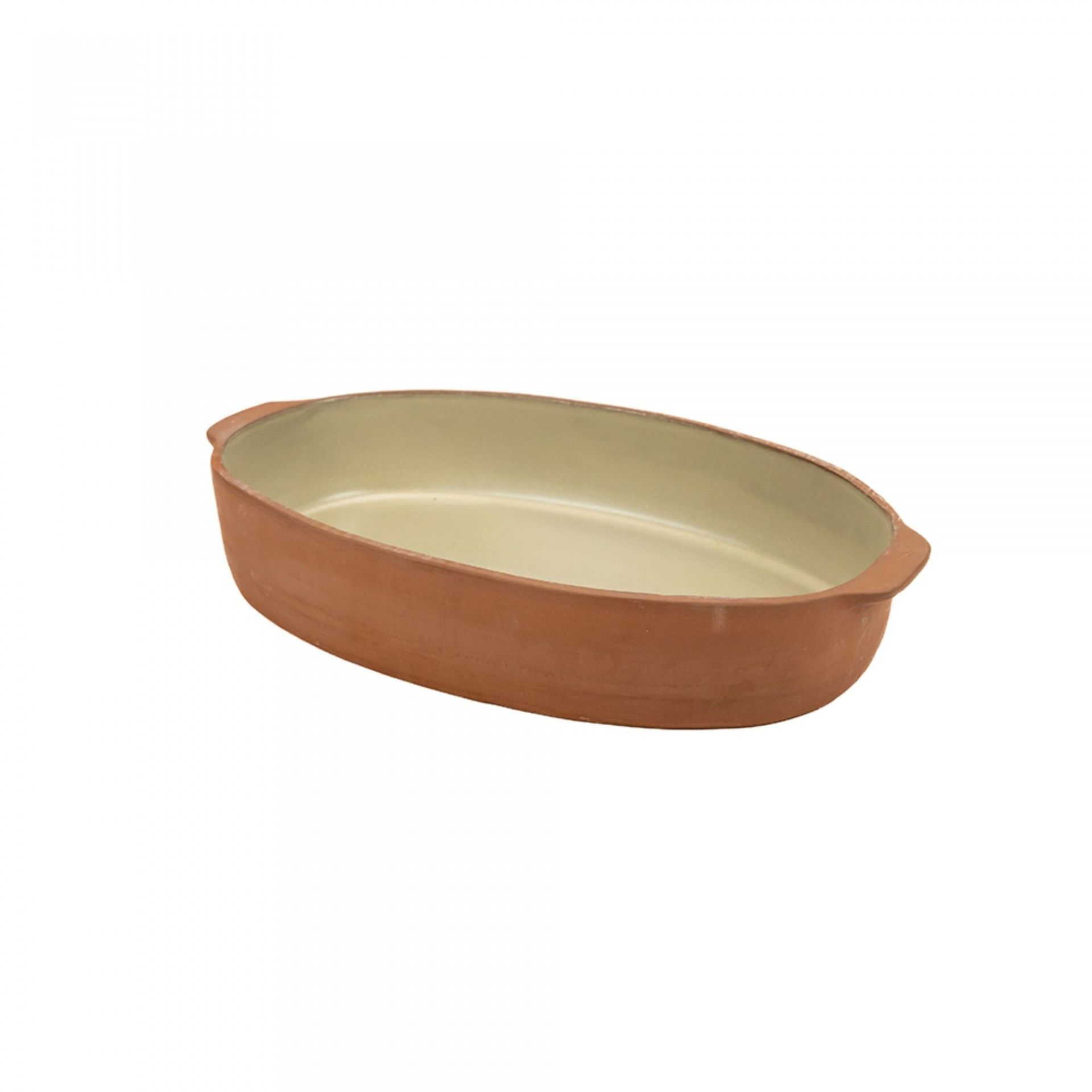 Assadeira Oval Média Terra Creme