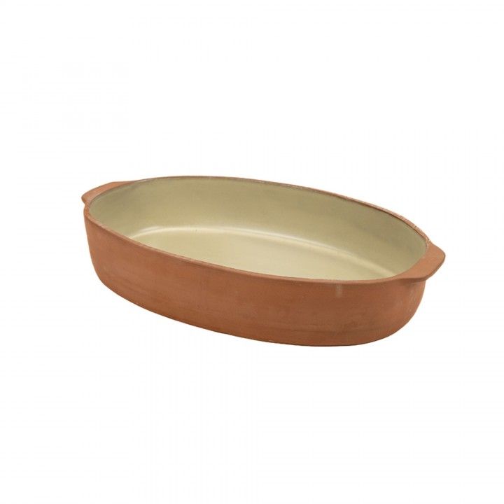 Assadeira Oval Grande Terra Creme