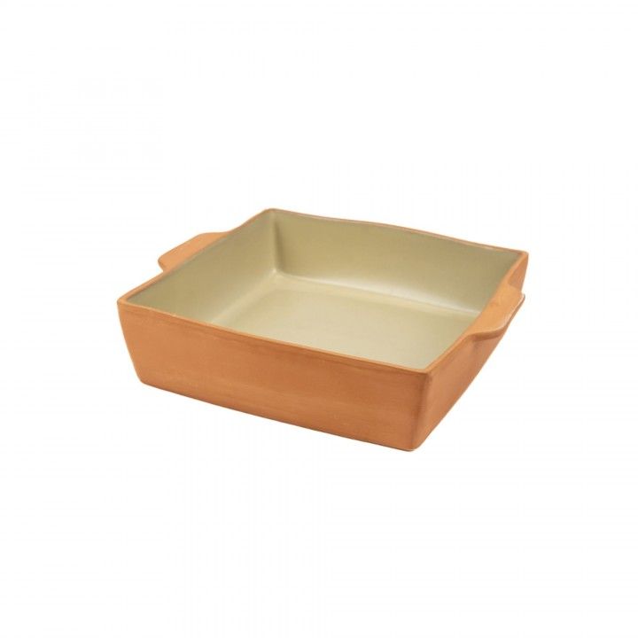 Assadeira Quadrada Terra Creme