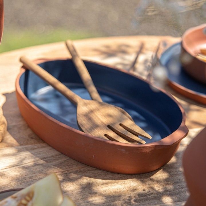 Assadeira Oval Grande Terra Creme