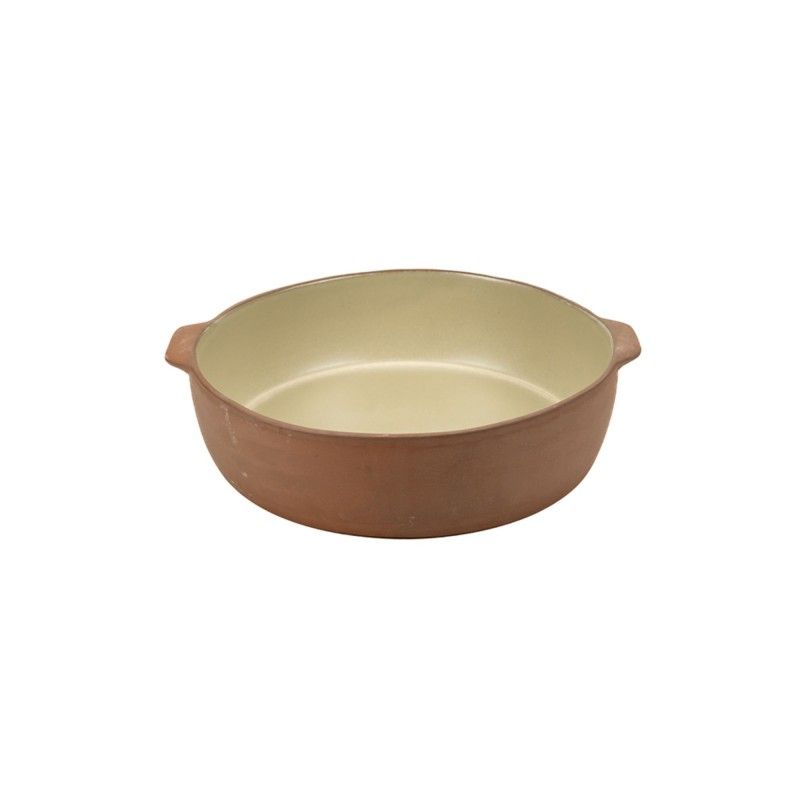 Assadeira Redonda Pequena Terra Creme