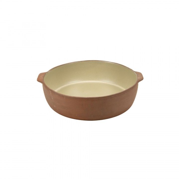 Assadeira Redonda Pequena Terra Creme