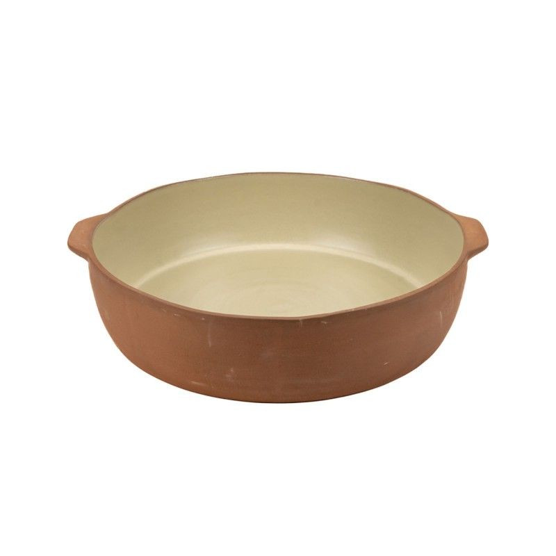 Assadeira Redonda Grande Terra Creme