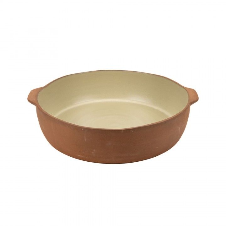Assadeira Redonda Grande Terra Creme