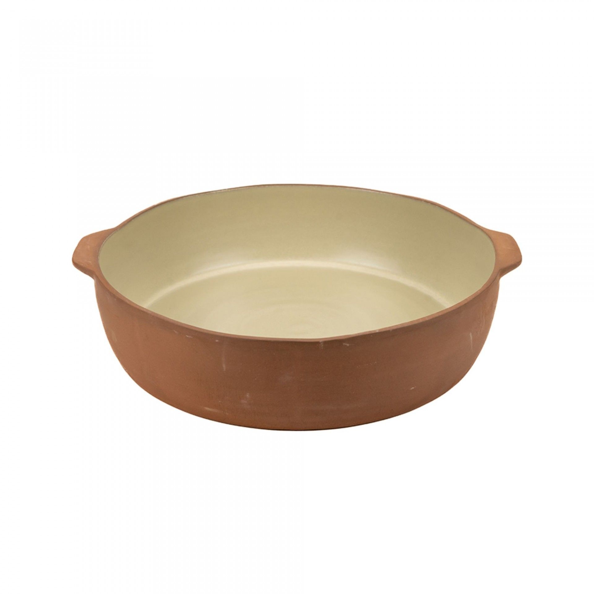 Assadeira Redonda Grande Terra Creme