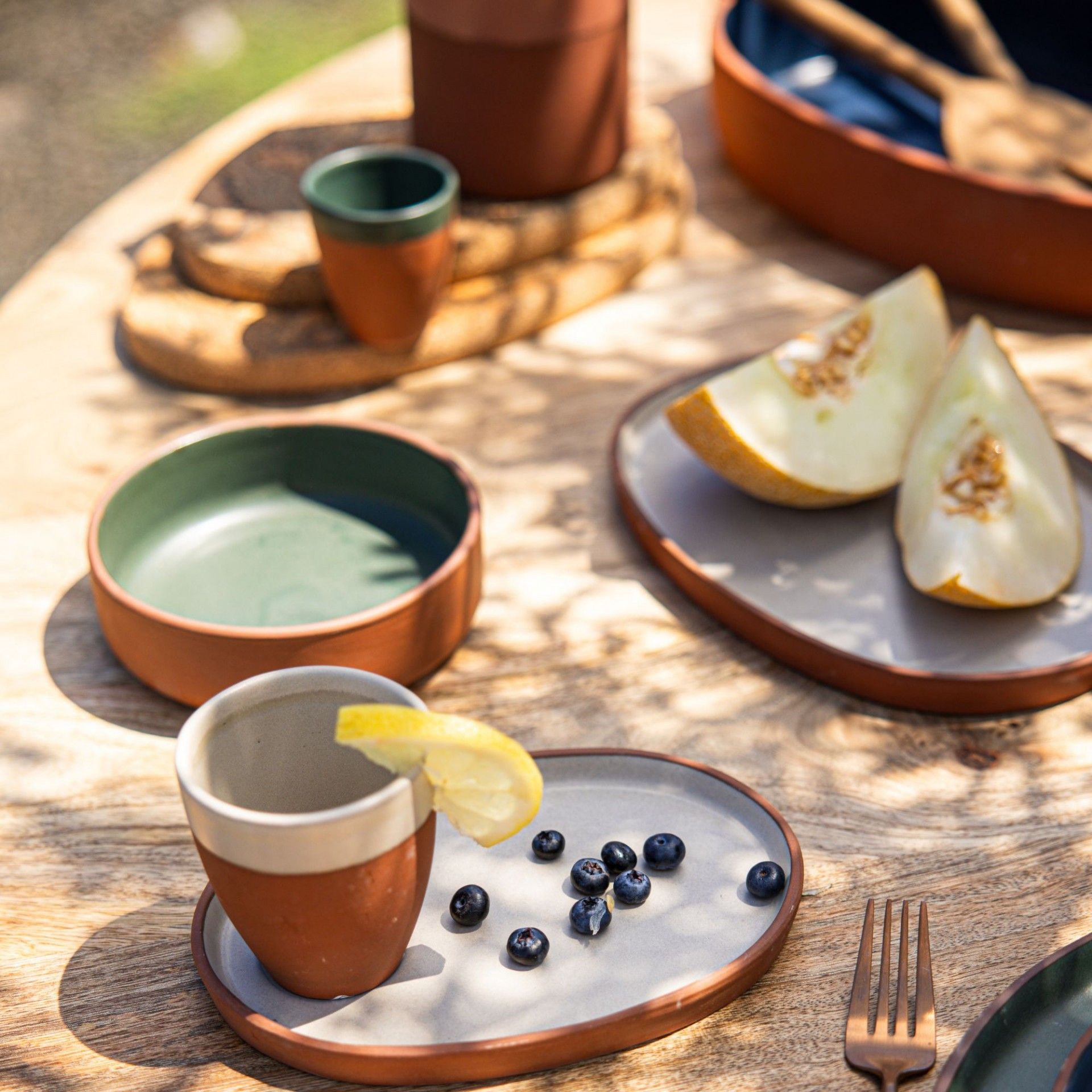 Bandeja Oval Grande Terra Creme