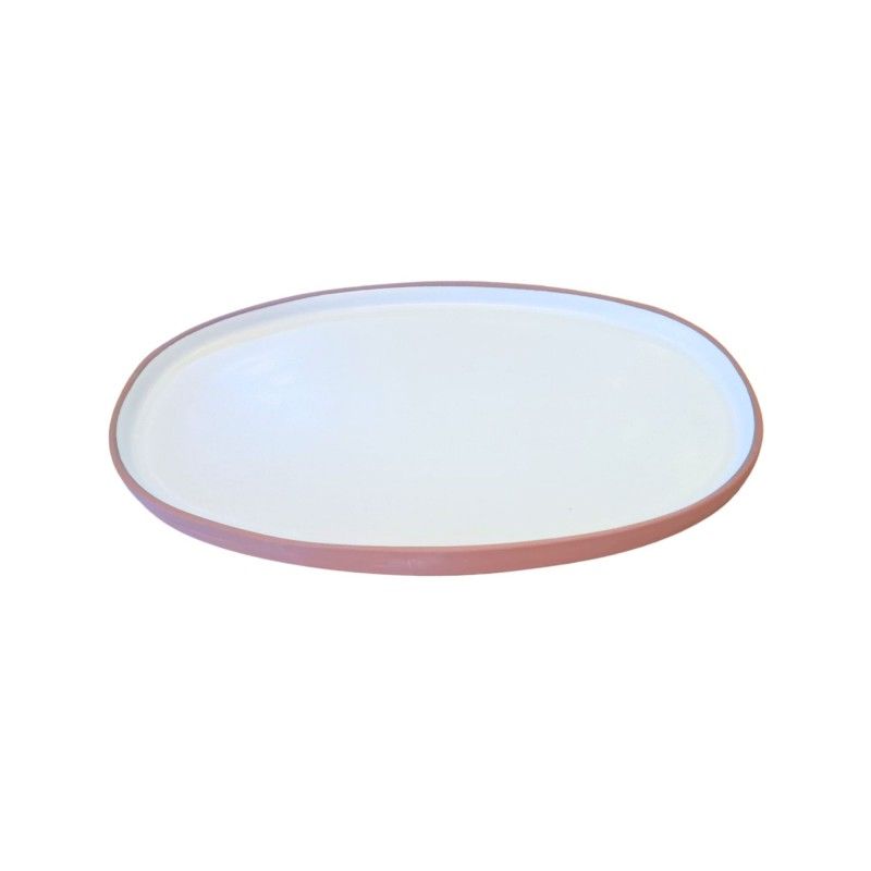 Bandeja Oval Mdia Terra Creme