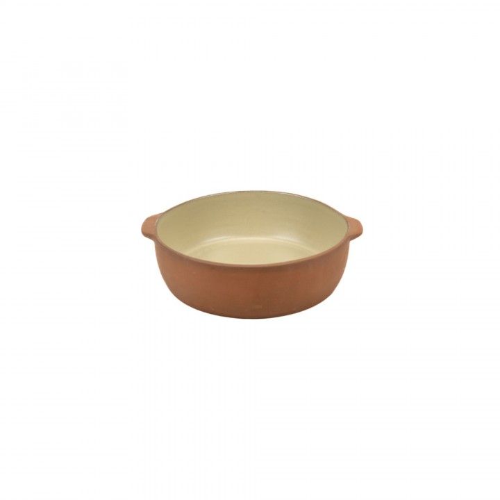 Assadeira Redonda Pequena Terra Creme