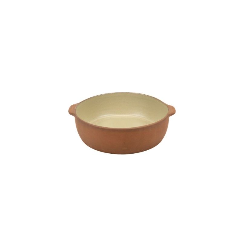 Assadeira Redonda Pequena Terra Creme